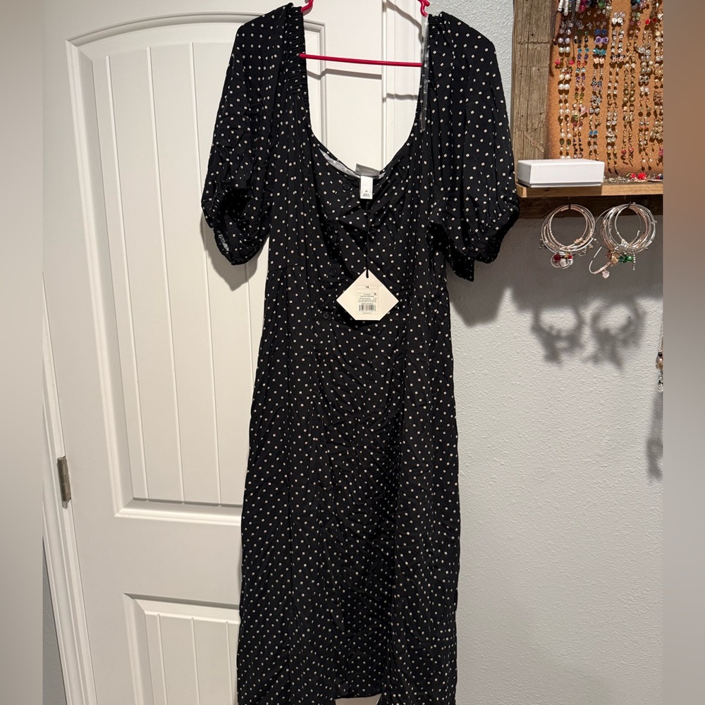 🍇Black patterned Dress